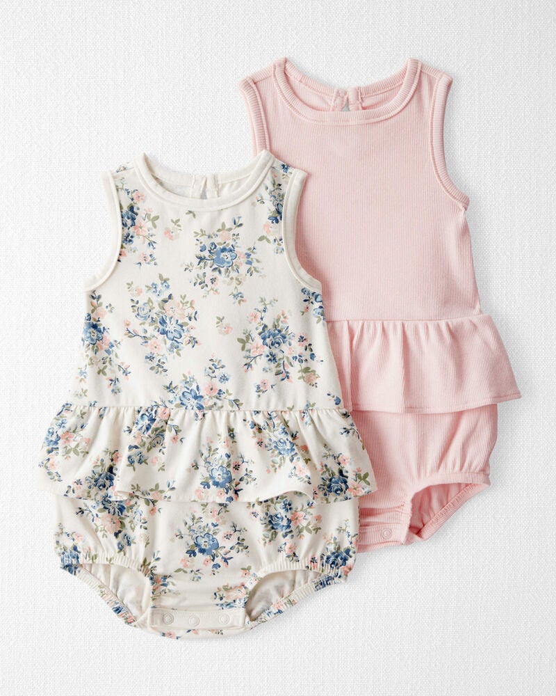 Baby 2-Pack Organic Cotton Bubble Rompers, image 1 of 5 slides