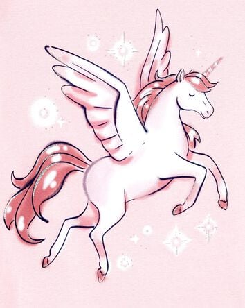 Kid 4-Piece Unicorn Cotton Pajamas, 