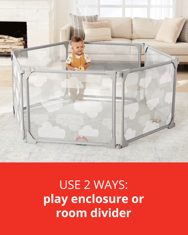 Expandable Enclosure - Grey/Clouds