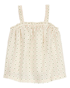 Toddler Floral Sleeveless Tank - Ivory, image 1 of 3 slides