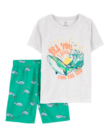 Boys 2-Piece Whale Loose Fit Pajamas, 