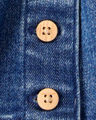 Baby Girl Denim Button-Front Skirt - Blue, image 2 of 3 slides