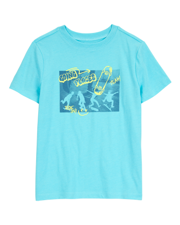 Kid Going Places Short-Sleeve Graphic Tee - Turquoise, 