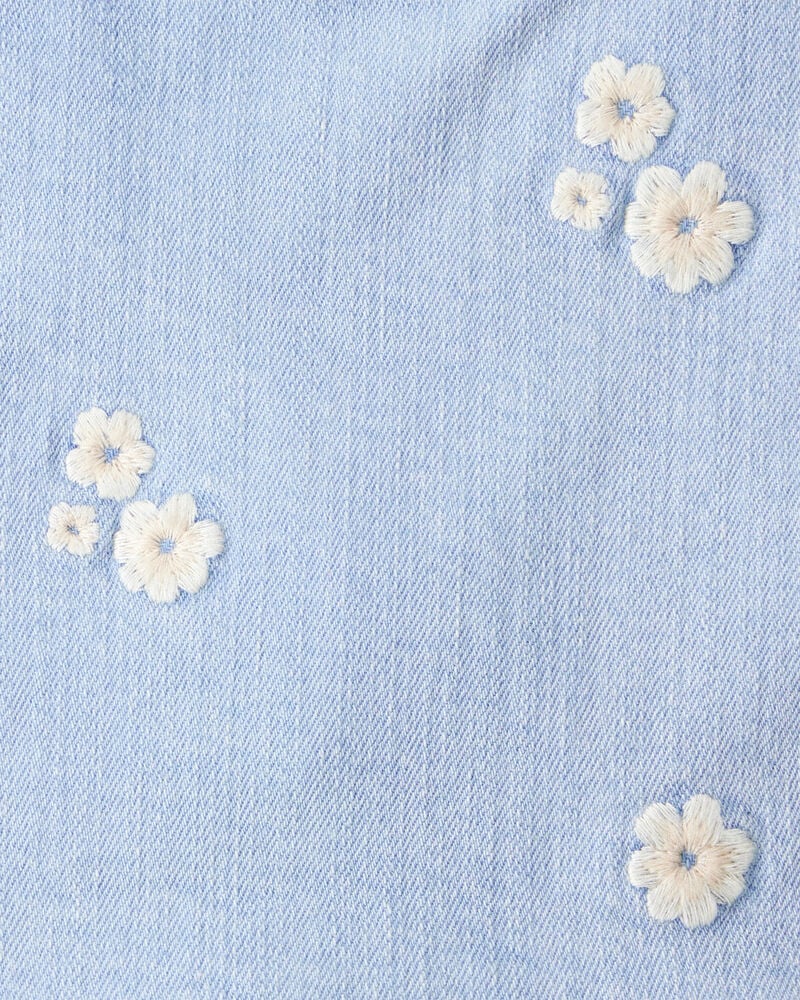 Toddler Girl Embroidered Denim Skort - Blue, image 4 of 6 slides
