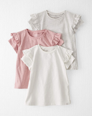 Toddler 3-Pack Organic Cotton Flutter T-Shirts, 