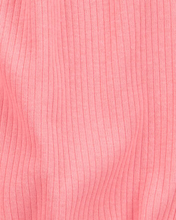 Baby Cotton Rib Short-Sleeve Romper - Pink, 