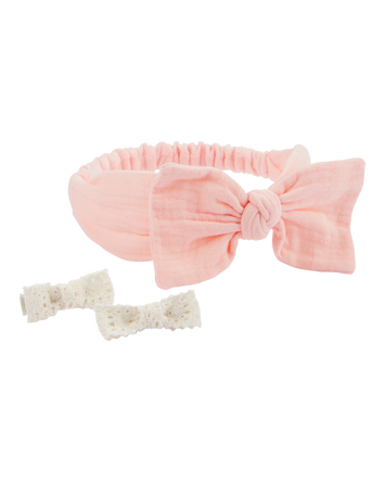 3-Pack Hair Clips & Headwrap Set, 