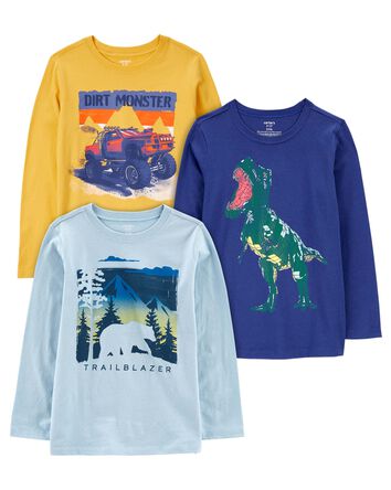 Kid 3-Pack Long-Sleeve Tees, 