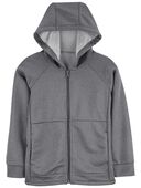 Grey - Kid Hooded Zip Jacket In Unstoppable French Terry