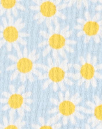 Baby Daisy Floral Snug Fit Cotton 1-Piece Pajamas - Blue, 