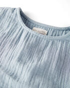 Toddler Organic Cotton Gauze Dress in Blue, image 3 of 10 slides
