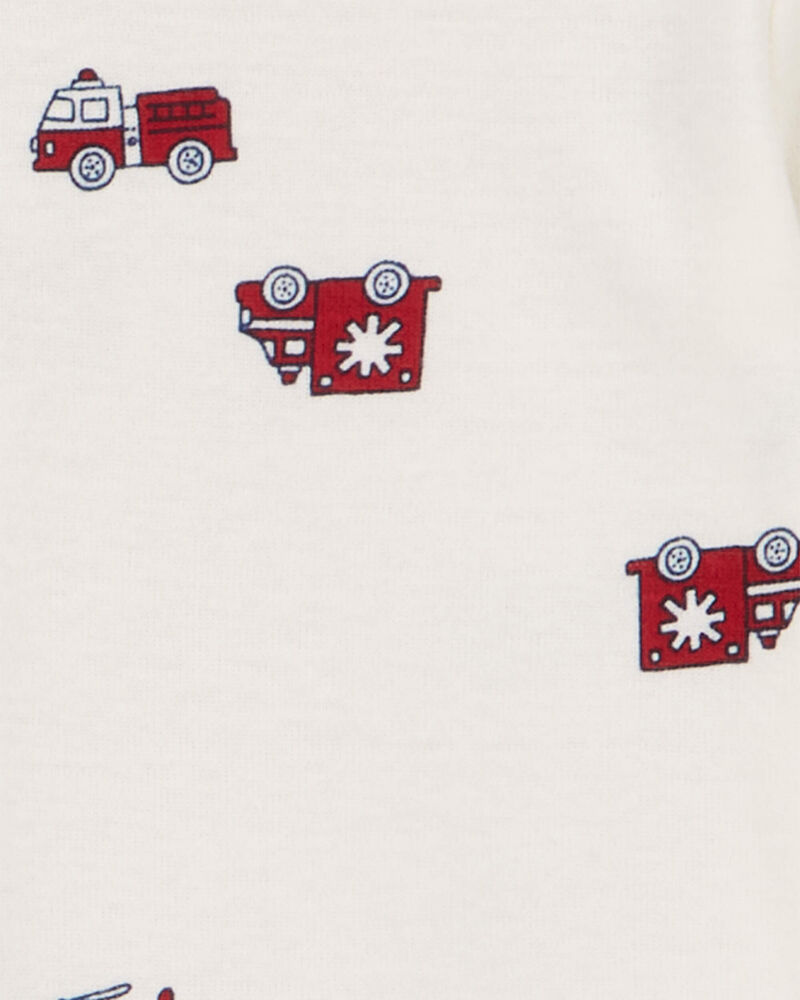 Baby 4-Pack Long-Sleeve Firetruck Bodysuits, image 5 of 7 slides
