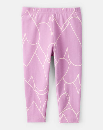 Baby Girl Cotton Heart Stretch Leggings - Purple, 