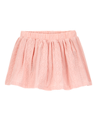 Baby Crochet Pull-On Skort - Pink, image 1 of 5 slides