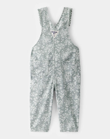 Baby Floral Print Overalls - Green, 