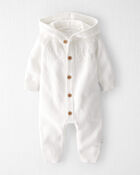 Baby Organic Cotton Sweater Knit Pointelle Jumpsuit, image 1 of 5 slides