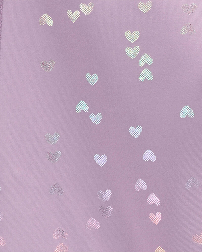 Kid Heart Print High-Rise Leggings - Purple, image 4 of 5 slides