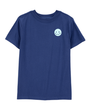 Kid Smiley Face Short-Sleeve Graphic Tee - Navy, 