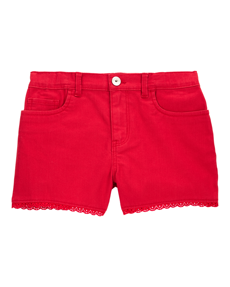 Kid Iconic Eyelet Shorts - Red, image 1 of 4 slides