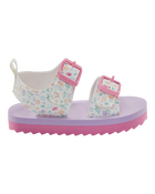 Toddler Casual Floral Sandals - Pink/White, image 2 of 7 slides