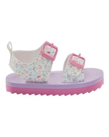 Toddler Casual Floral Sandals - Pink/White, 
