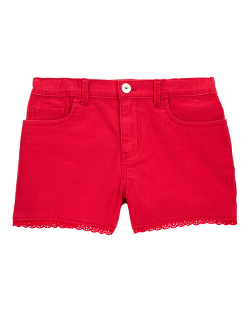 Kid Iconic Eyelet Shorts - Red, 