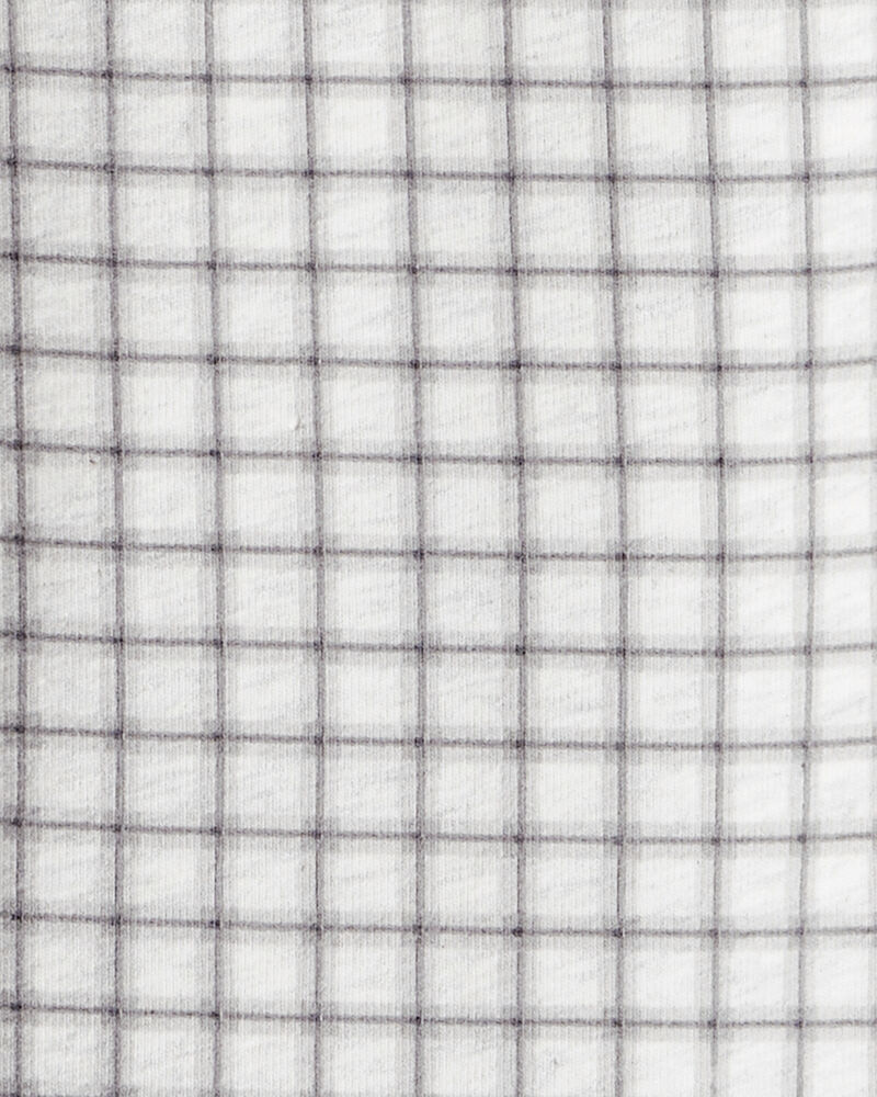 Girls Plaid Cotton Pull-On Stretch Leggings - Grey, image 3 of 4 slides