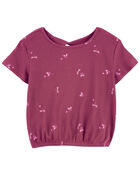 Kid Butterfly Print Twist Back Top, image 1 of 4 slides