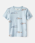 Toddler Boy Helicopter Print Short-Sleeve Tee - Blue, image 1 of 3 slides