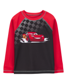 Toddler Disney© Cars Long-Sleeve Rashguard Swim Top - Red, image 1 of 2 slides