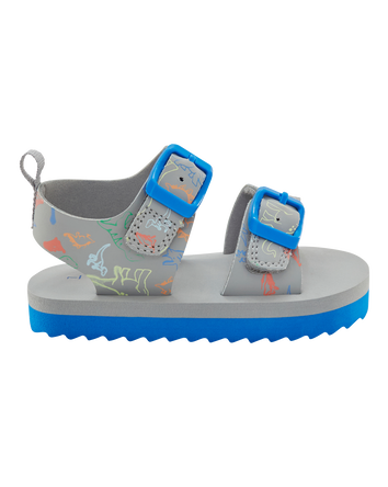 Toddler Strappy Casual Sandals - Grey/Blue, 