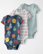 Baby 3-Pack Organic Cotton Rib Bodysuits, image 1 of 6 slides