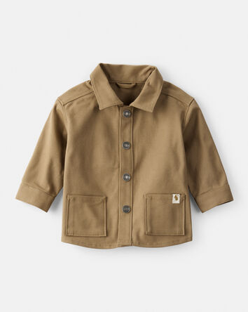 Baby Boy Canvas Long-Sleeve Fashion Jacket - Brown, 