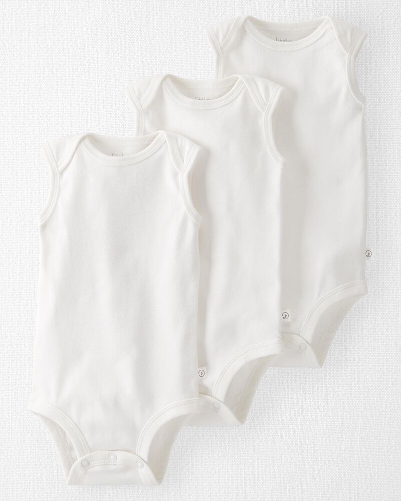 Baby 3-Pack Organic Cotton Bodysuits, image 1 of 4 slides