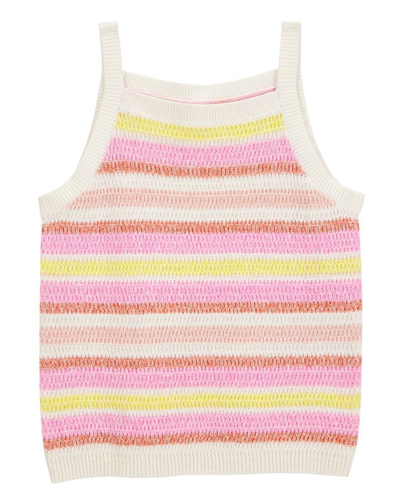Kid 2-Piece Striped Sweater Crochet Knit Tank & Shorts Set
, image 2 of 7 slides