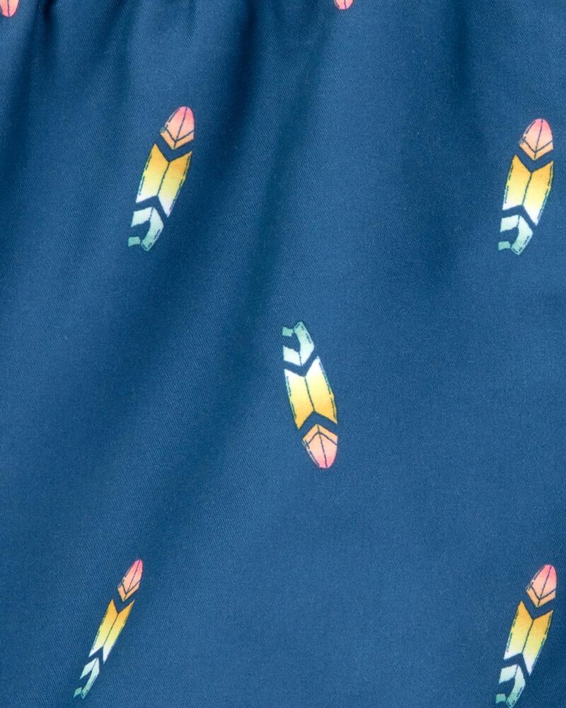 Toddler Boy Surfboard-Print Pull-On Swim Trunks, image 3 of 4 slides