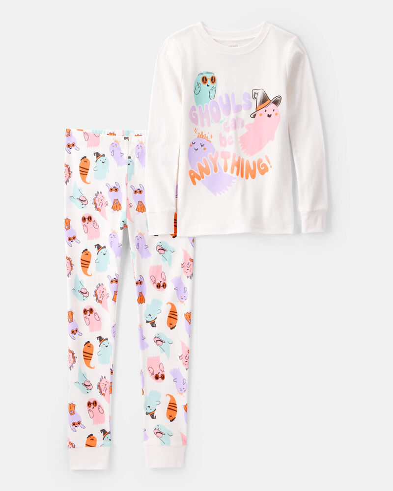 Kid 2-Piece "Ghouls Can Be Anything" Halloween 100% Snug Fit Cotton Pajamas, image 1 of 4 slides