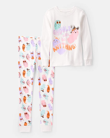 Kid 2-Piece "Ghouls Can Be Anything" Halloween 100% Snug Fit Cotton Pajamas, 