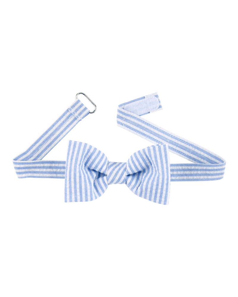 Seersucker Bow Tie - Blue, image 2 of 2 slides
