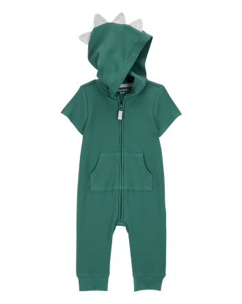 Baby Dinosaur Zip-Up Jumpsuit - Green, 