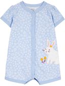 Blue - Baby Bunny Snap-Up Romper