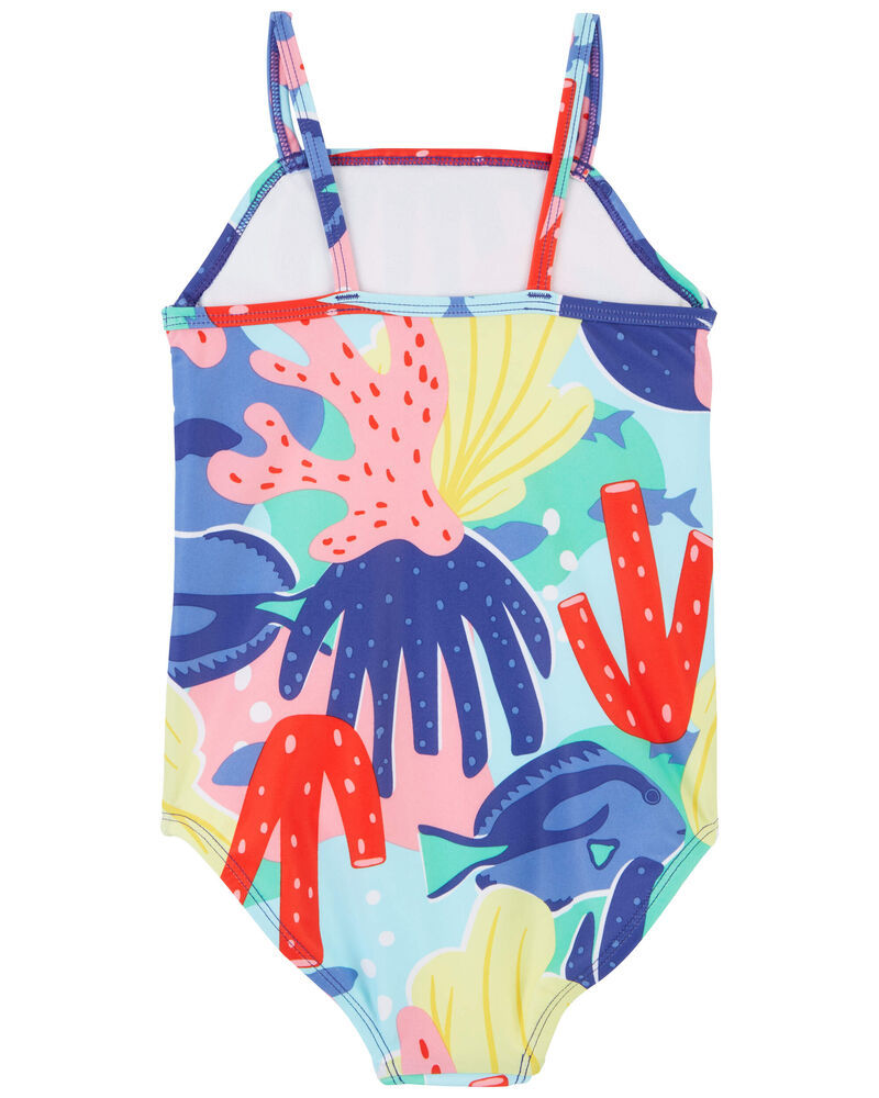 Toddler 1-Piece Coral Swimsuit, image 4 of 7 slides