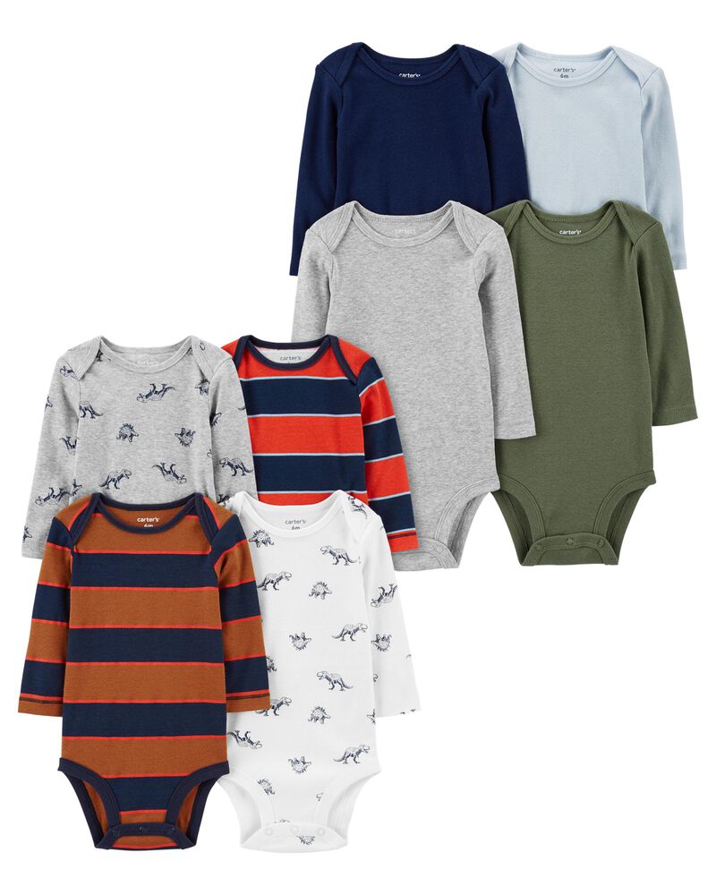 Baby 8-Pack Long-Sleeve Bodysuits, image 1 of 9 slides