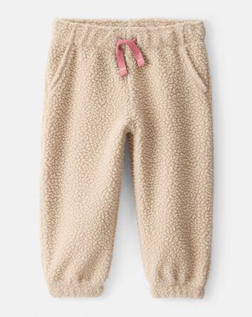 Baby Girl Cozy Jogger Pants - Brown, 
