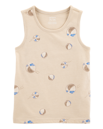 Toddler Beach Ball Graphic Tank - Tan, 