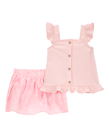 Baby 2-Piece Print Skort Set - Pink, 