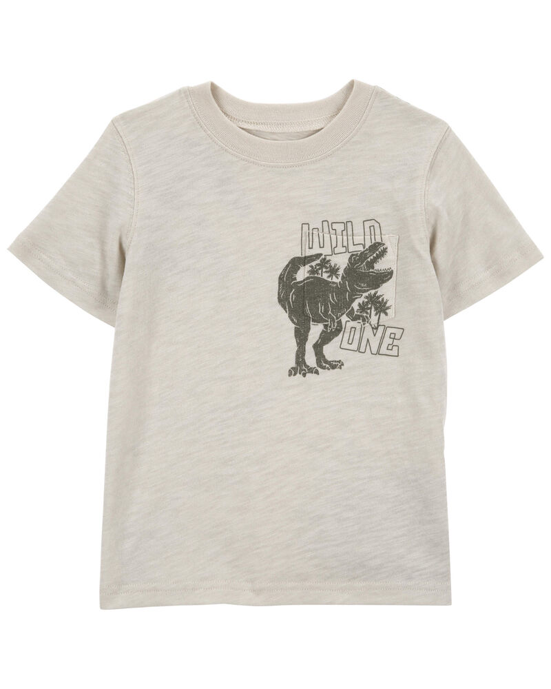 Baby Dinosaur Slub Jersey Pocket Tee, image 1 of 4 slides