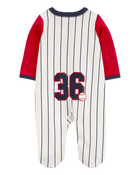 Baby Baseball Snap-Up Cotton Sleep & Play Pajamas, image 3 of 7 slides
