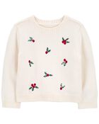 Christmas Holly Knit Sweater, image 1 of 3 slides