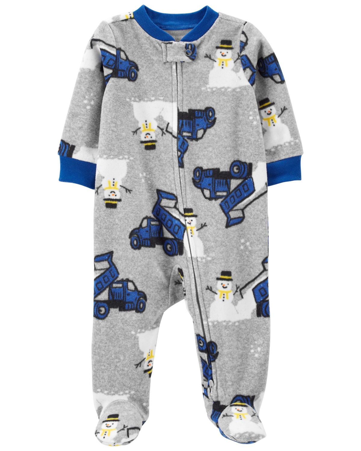 Baby Snowman 2-Way Zip Fleece Sleep & Play Pajamas